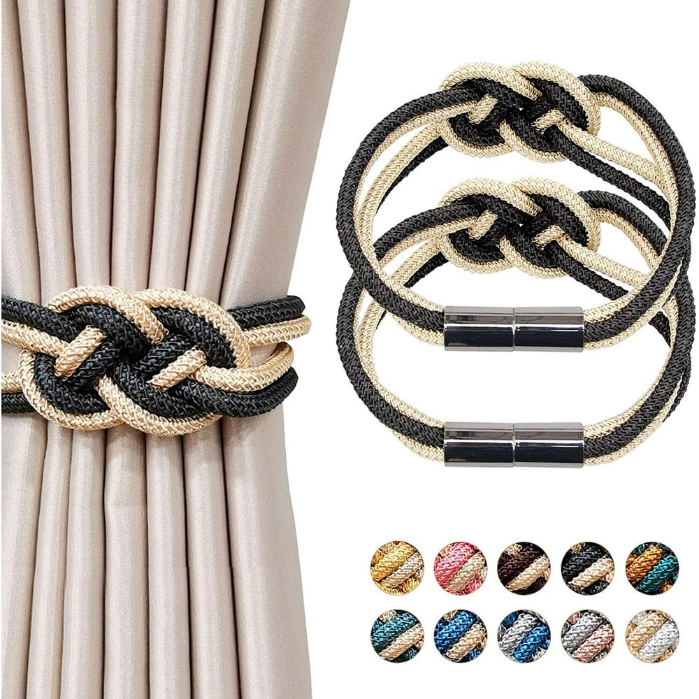 2 Pieces Curtain Tiebacks 2 Colors Braided Curtain Tie Back
