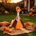 thumbnail image 2 of Thanksgiving Porch Goose Outfit with Turkey Headpiece, Autumn Harvest Bandana and Layered Tulle Skirt, Fall Yard Decor for Goose Statue, 11.8 inch Skirt, 2 of 7