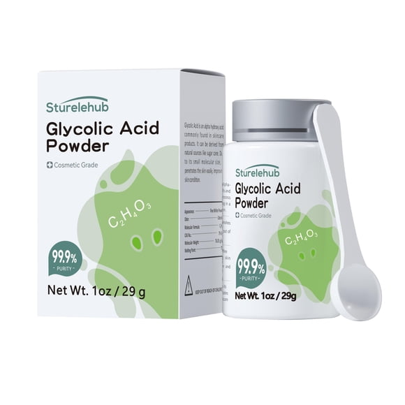 Polvo de ácido glicólico 1OZ 99,9% de pureza Máscara de ácido glicólico de grado cosmético DIY Haga su propia loción de ácido glicólico y suero en polvo de ácido glicólico para cosméticos caseros