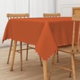 thumbnail image 2 of Orange Table Cloth, 60x84 Inch Rectangle Polyester Fabric Tablecloth Thick,Wrinkle Resistant Washable Reusable Table Cover for Dining Picnic Outdoor Camping Anniversary Party Decoration, 2 of 7