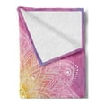 thumbnail image 2 of Mandala Soft Flannel Fleece Throw Blanket, Digital Mandala Psychedelic Hidden Magic Force of Life, Cozy Plush for Indoor and Outdoor Use, 60" x 80", Fuchsia Yellow, by Ambesonne, 2 of 5