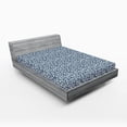 thumbnail image 2 of Ambesonne Abstract Fitted Sheet, Retro Grunge Blossom Print, Full Size, Night Blue and White, 2 of 5