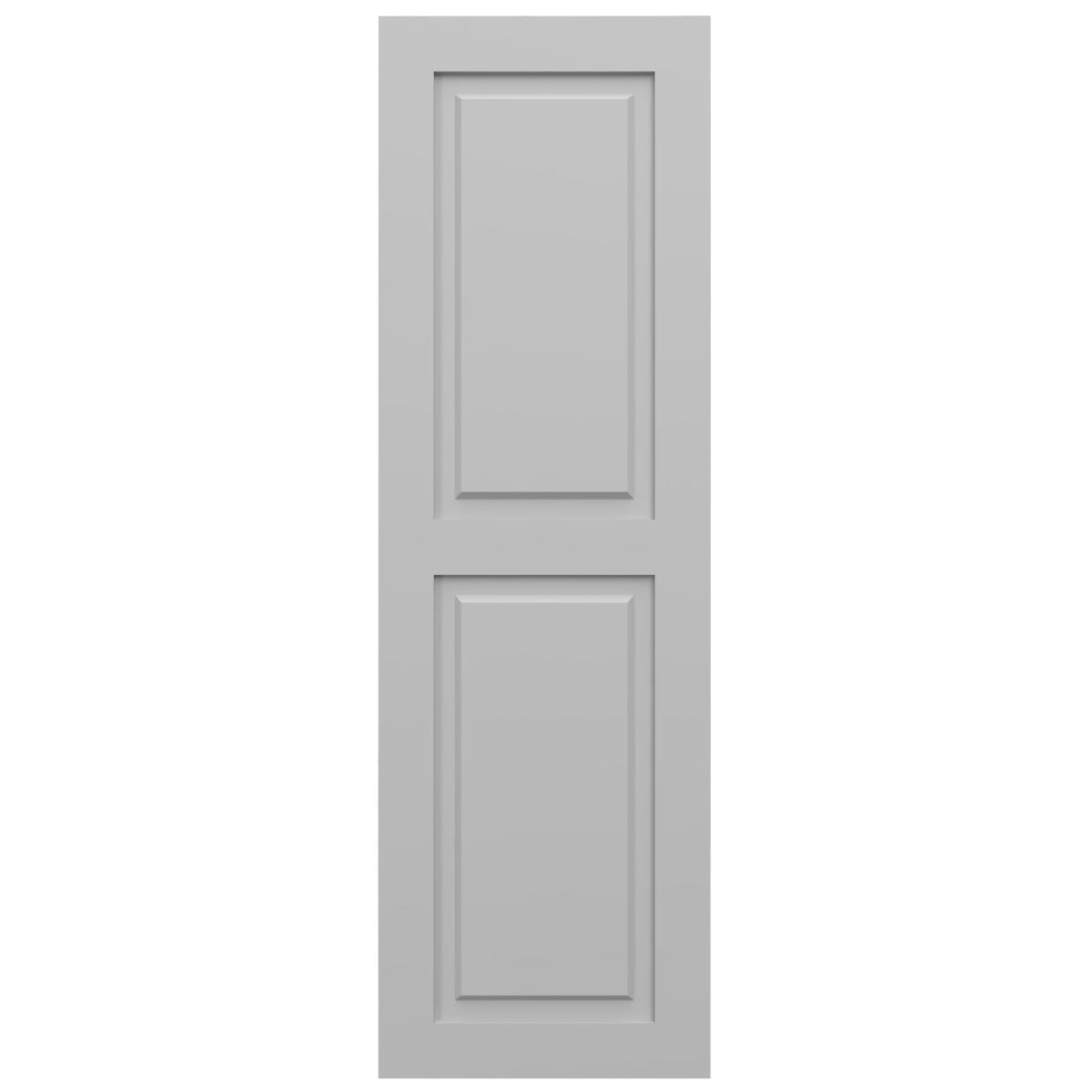 Ekena Millwork 15"W x 72"H True Fit PVC Two Equal Raised Panel Shutters, Primed (Per Pair - Hardware Not Included)
