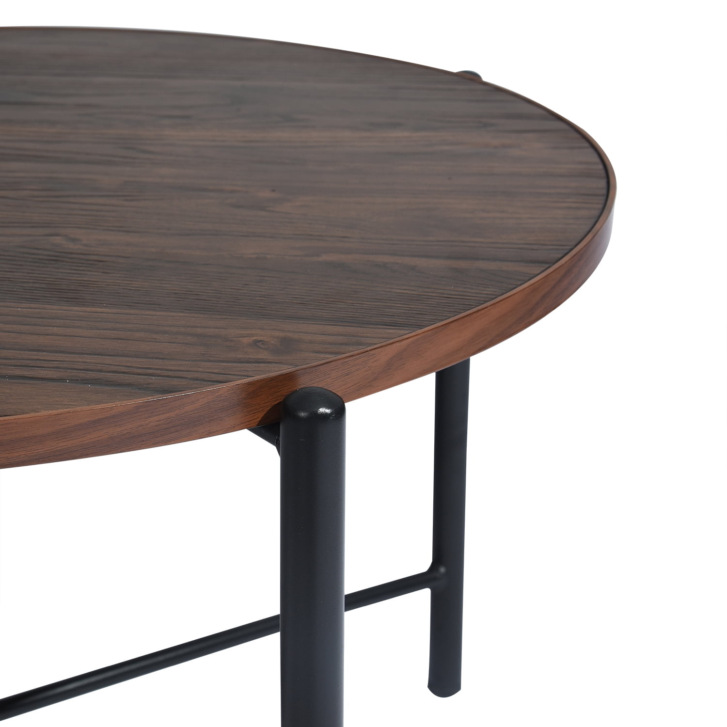Kepooman Round Coffee Table, Rustic Wooden Surface Top & Sturdy Metal Legs Industrial Sofa Table for Living Room Modern Design Home Furniture Kepooman Round Coffee Table, Rustic Wooden Surface Top & Sturdy Metal Legs Industrial Sofa Table for Living Room Modern Design Home Furniture