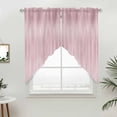 thumbnail image 2 of Swag Valance Curtains for Windows, Pink Light Filtering Kitchen Curtains with Rod Pocket, Modern Abstract Art Ombre Striped Decorative Window Treatment Valances for Living Room, 36x36 - 2 PCS, 2 of 9