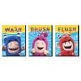 thumbnail image 1 of Oddbods x Big Dot of Happiness - Kids Bathroom Rules Wall Art - 7.5 x 10 inches - Set of 3 Signs - Wash, Brush, Flush, 1 of 6