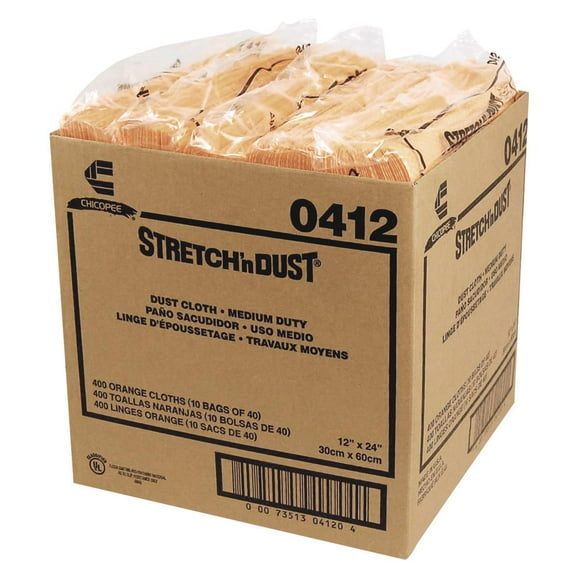 Chix Stretch 'n Dust Cloths, 11.63 x 24, Yellow, 40 Cloths/Pack, 10 Packs/Carton