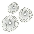 thumbnail image 2 of 30, 24, 18 Inch Set of 3 Decorative Metal Flowers, Wall Decor Black, Gold- Saltoro Sherpi, 2 of 5