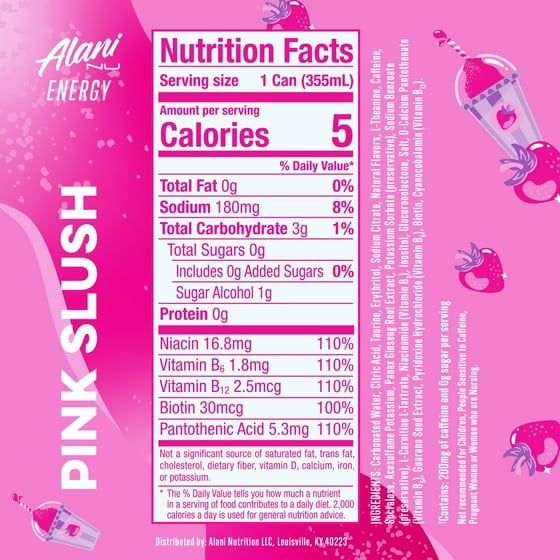 Alani Nu Energy Drink Variety Pack, 12 fl oz Cans (Pack of 6), Pink Slush, Dream Float & Cherry Slush, Zero Sugar, 200mg Caffeine