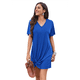 thumbnail image 3 of Vestido de Verano para Mujer, con Escote en V y Mangas , Color Azul Oscuro, Talla L, 3 of 8