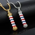 thumbnail image 5 of Rhinestone Barber Shop Light Pendant Necklace with 24 Inches Rolo Chain, 5 of 5