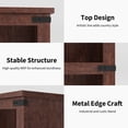 thumbnail image 3 of Rustic Farmhouse 3-Tier Wooden Bookcase - Sturdy MDF Bookshelf with Open Storage Shelves - Compact Display for Home Office, Living Room, Bedroom - Brownish Red, 800*305*1015mm, 3 of 3