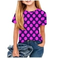 thumbnail image 3 of hengsof T-Shirt Décontracté à Manches Courtes à Pois pour Fille, Col Rond, Mode Été, Doux et Confortable, Basique Quotidien, Âges 3-14 Ans, 3 of 5
