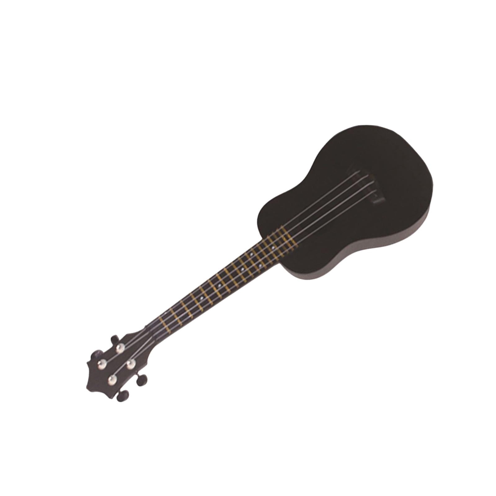 LeeQinersw Acoustic Ukulele Toy 4 Adjustable Strings Guitar Classical Instrument for Party Black