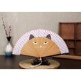 thumbnail image 1 of Abanico plegable de seda pintado a mano con diseño de gato de dibujos animados, abanico plegable de estilo japonés, abanico de mano para baile Cheongsam para mujer brillar Electrónica, 1 of 3