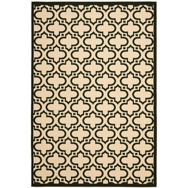 Safavieh Courtyard 7'10" X 10' Power Loomed Rug in Creme and Black