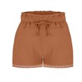 thumbnail image 2 of Jalioing Women's Shorts Fashion Ruffle Waist Drawstring Casual Shorts Wide Leg Lace Trim Summer Loose Shorts, 2 of 5