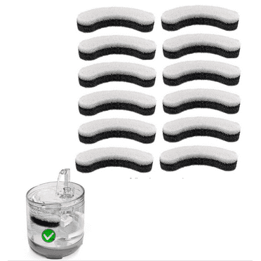 12-Pack cat Water Fountain Filters, Compatible with NPET WF050 & WF100 1.5L cat Water Fountain, Arc-Shaped Washable Transparent Pet Fountain.