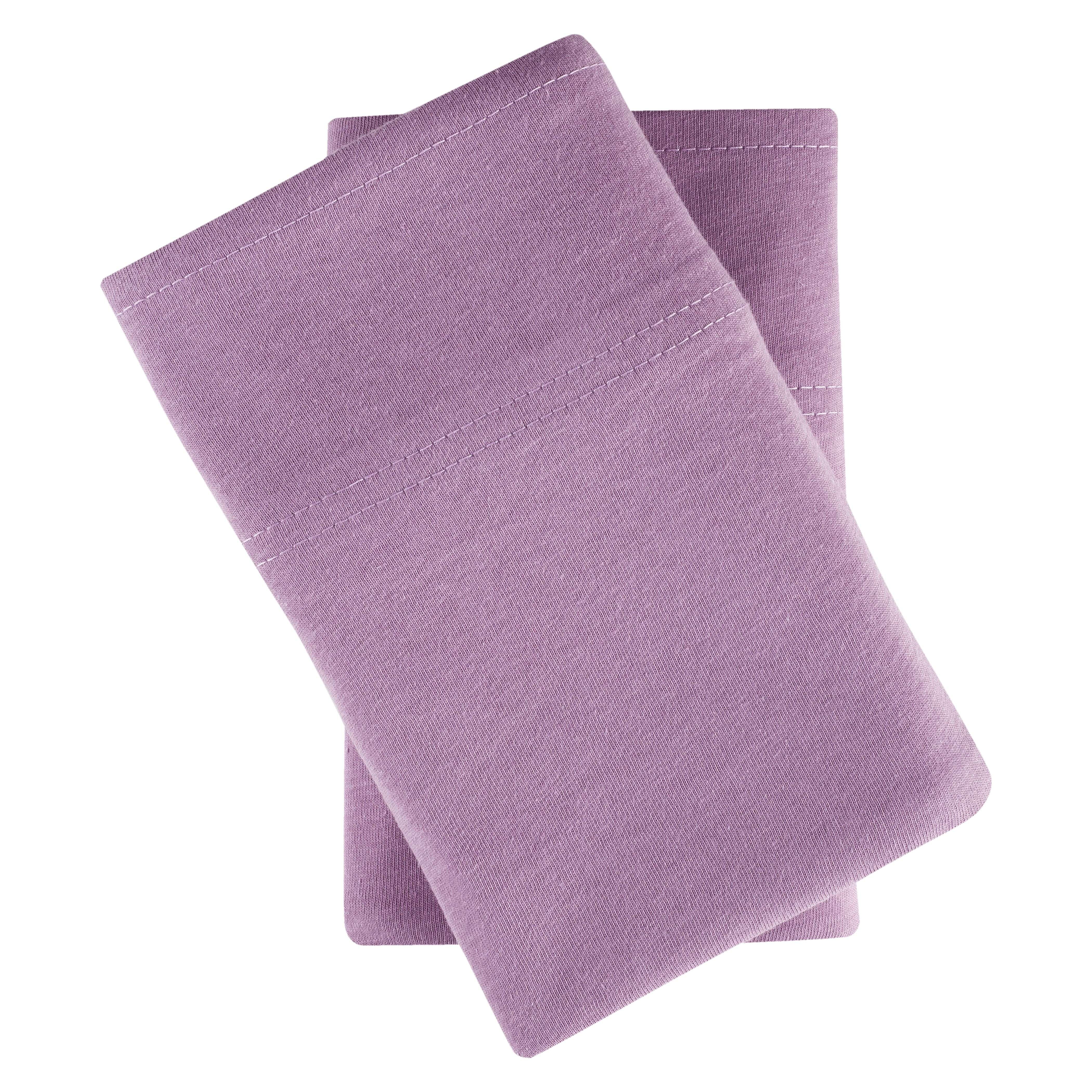 Mainstays Extra Soft Jersey Pillowcase Set, Standard/Queen, Lilac Bloom, 2 Pieces