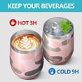 thumbnail image 4 of Camouflage 12oz Stainless Steel Insulated Wine Tumbler with Lid and Straw – Double Wall Vacuum Mug for Hot & Cold Drinks, 304 Steel Interior, Sweat-Free Design, 4 of 5