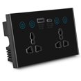 thumbnail image 1 of EU UK US Universal Plug Tuya ZigBee Black Smart Socket Switch with USB and Type-C Port Outlet Smart Life, 1 of 8