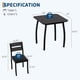 thumbnail image 2 of 23-piece square dining mesa set - estilo rural compact kitchen mesa con 2 forrado sillas y metal frame, perfect para small spaces in kitchens y dining rooms (negra), 2 of 7
