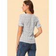 thumbnail image 4 of Unique Bargains Blouse Imprimée Cœur d'Amour Col Carré Manches à Volants pour Femmes Saint-Valentin Blanc L, 4 of 5