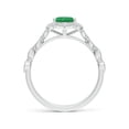 thumbnail image 2 of ANGARA Natural Oval 1.1 ct Emerald Trillium Floral Shank Ring in 14K White Gold for Women (Size-8x6mm) | May Birthstone, Birthday, Anniversary, Jewelry Gift for Women | Natural Emerald Ring, 2 of 9