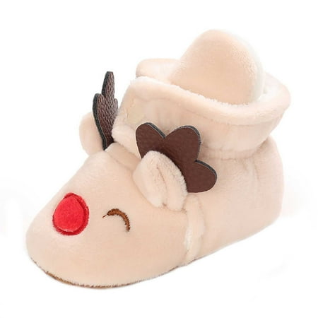 

Aoochasliy Girls Shoes Christmas First Walker Boys Girls Shoes Toddler Winter Warm Footwear Boots Xmas Prewalker Boots