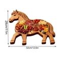 thumbnail image 3 of Horse Shaped Wooden Cooked Food Tray Compartments Wood Platter for Appetizers Cookie Candy Dessert Snacks, 3 of 5