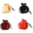 thumbnail image 3 of Wood Spanish Castanets with String 2pcs Traditional Flamenco Dance Hand Clapper Orff Music Instrument for Beginners, 3 of 5