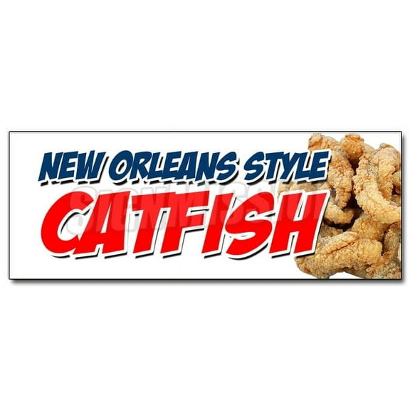 36" NEW ORLEANS STYLE CATFISH DECAL sticker dinner fresh caught local cajun