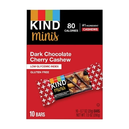 Kind Minis Dark Chocolate Cherry Cashew -- 10 Bars