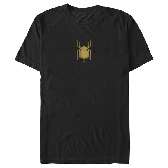 Men's Marvel Spider-Man: No Way Home Gold Logo Graphic Tee Black Large