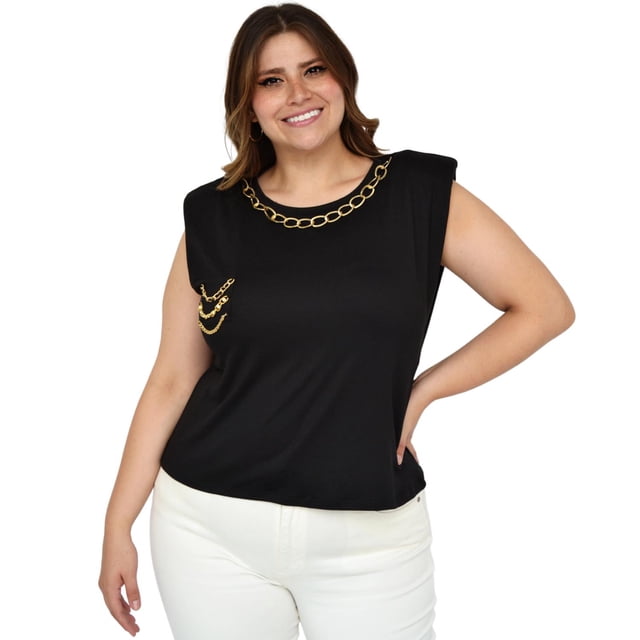 Blusa extra Roman Fashion modelo 3799 negro 40