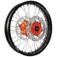 thumbnail image 1 of Warp 9 Complete Wheel Kit - Rear 19 X 2.15 Black Rim/Orange Hub/Silver Spokes And Nipples Compatible With Gas Gas EX 250F 2021, 1 of 1