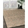 thumbnail image 3 of Ahgly Company Machine Washable Indoor Round Abstract Brown Sugar Brown Area Rugs, 3' Round, 3 of 7