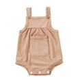 thumbnail image 2 of Girls Bodysuit Ribbed Suspender Romper for Solid Pocket Design Girls Boys Jumpsuit Wardrobe Platform-Competitive Listing, 2 of 4
