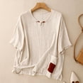 thumbnail image 2 of Taqqpue Womens Summer Plus Size Cotton Tops Solid Color Crew Neck Short Sleeve T Shirts Loose Fit Casual Basic Blouses Tops with Pockets, 2 of 9