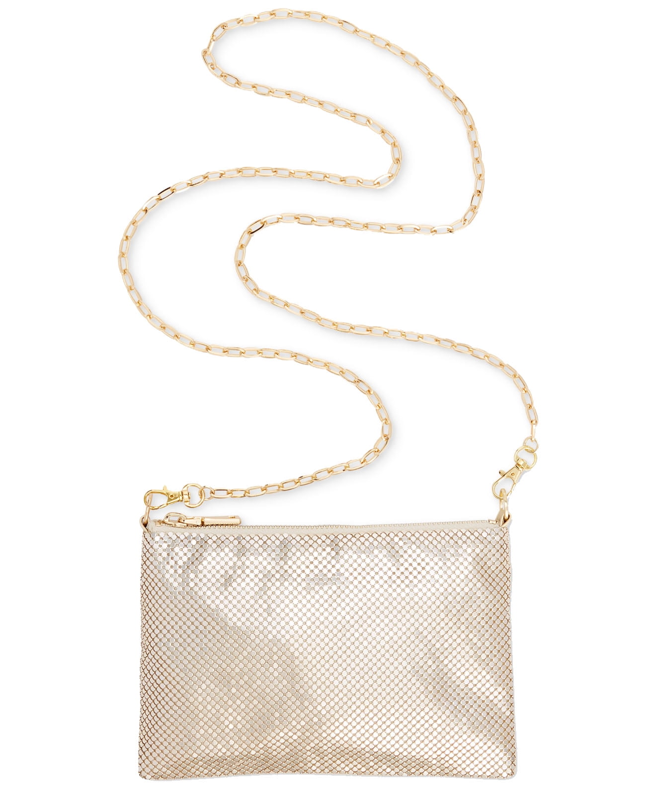 INC International Concepts Demir Shiny Mesh Convertible Belt Bag (Gold