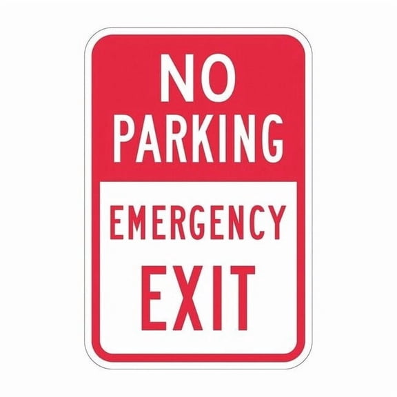 Lyle No Parking Exit Sign,18" x 12, T1-1840-EG_12x18 T1-1840-EG_12x18