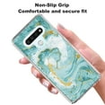 thumbnail image 2 of LG Stylo 6 Case, KAESAR Hybrid Bling Glitter Sparkle Laser Green Marble Graphic Fashion Cute Colorful Skin Cover Shockproof Case for LG Stylo 6, 2 of 5