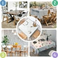 thumbnail image 4 of Floral Square Tablecloth 42x42in(107x107cm) – Waterproof Polyester Printed Table Cover, Wrinkle Resistant & Washable for Kitchen Dining Picnic Party Decor, Thanksgiving,Christmas, Spring,Flower, 4 of 6
