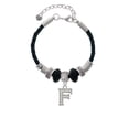 thumbnail image 2 of Delight Jewelry Silvertone Crystal Initial - F - Aunt Celtic Knot Leather Bead Bracelet, 7"+2" Extender, 2 of 4