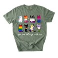 thumbnail image 2 of Inclusive Pride T-Shirt, You Are All Safe With Me Cat Graphic Tee, LGBTQ Ally Multi Flag Queer Apparel Gift, 2 of 4
