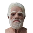 thumbnail image 2 of Máscara de látex con cubierta para la cara de anciano, máscara de persona mayor con arrugas espeluznantes de Halloween, disfraz de disfraz para adulto, 2 of 5