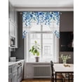 thumbnail image 3 of Spring Blue Floral Swag Valances for Windows, Small Curtains Drapes, Farmhouse Weeping Floral Leaves Wood Kitchen Window Curtains Over Sink Window Treatment Valance for Bedroom/Bathroom 56"x36", 3 of 5