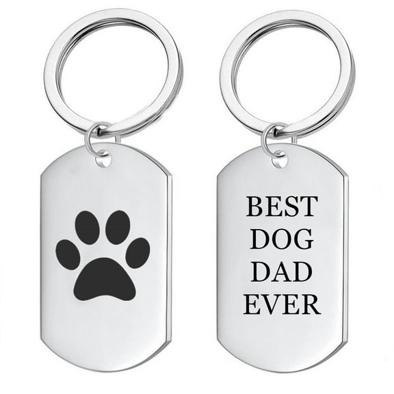 Personalized Pet Paw Keychain Pet Lovers Gift Best Dog Dad Keyring Dogfatherf Pet Gift Fathers Mothers Day Present