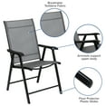 thumbnail image 5 of Flash Furniture Black Outdoor Folding Patio Sling Chair (2 Pack), 5 of 12