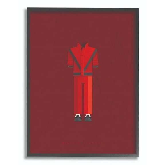 Stupell Industries Michael Jackson Red Famous People Characters Fashion Design Framed Wall Art by Fred Birchal